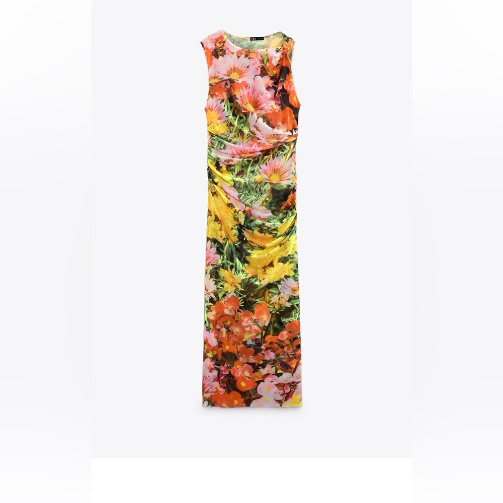 Zara Printed Tulle Dress